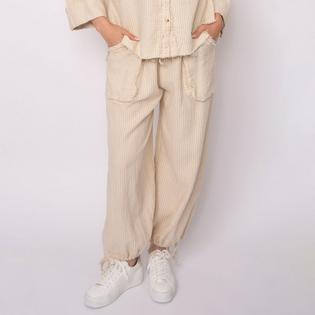 Oak & Ivy Pantalon Ginny en gaze &agrave; rayures pour femmes