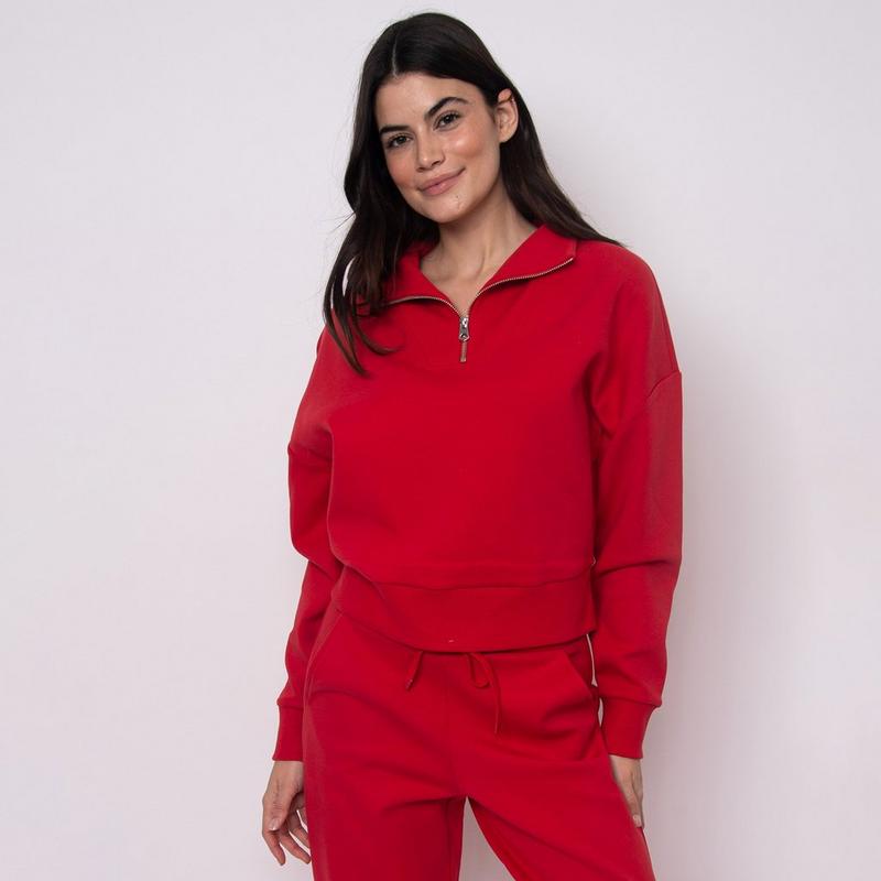 Oak & Ivy Chandail &agrave; demi-glissi&egrave;re en tricot de coton doux Seanni pour femmes
