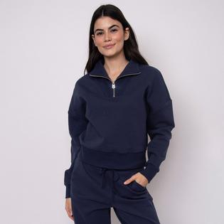 Oak & Ivy Chandail &agrave; demi-glissi&egrave;re en tricot de coton doux Seanni pour femmes
