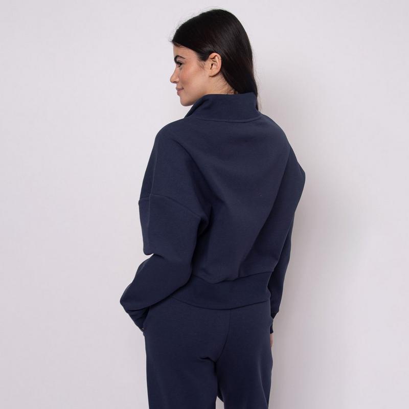 Oak & Ivy Chandail &agrave; demi-glissi&egrave;re en tricot de coton doux Seanni pour femmes