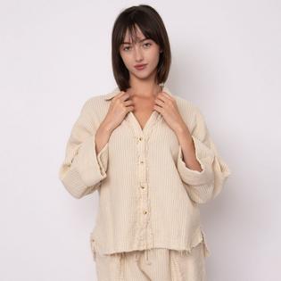 Oak & Ivy Chemise Georgia en gaze &agrave; rayures pour femmes