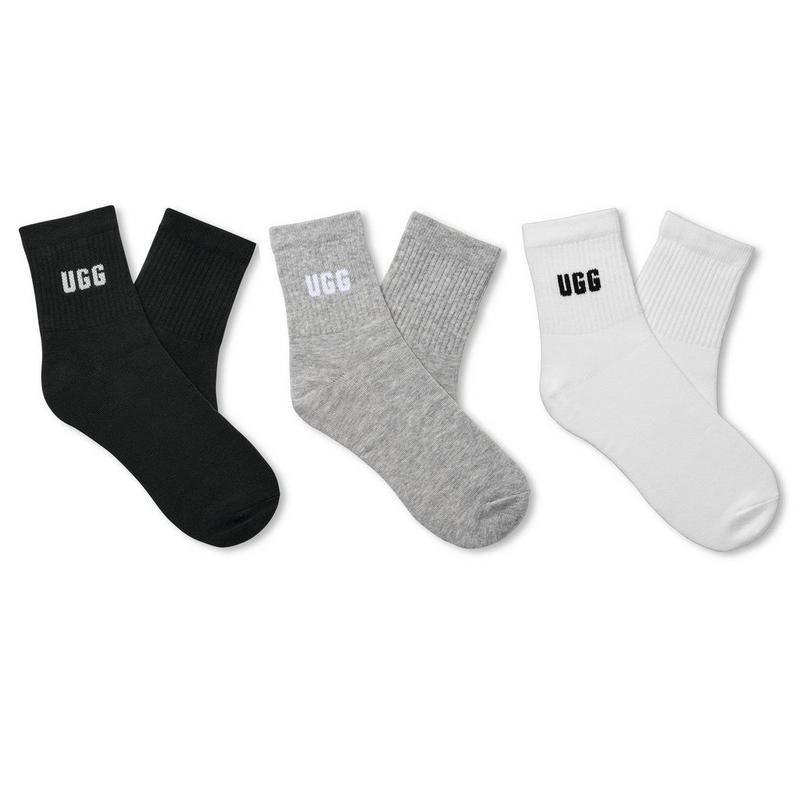 UGG Women's Quinlin Logo Quarter Sock (3 Pack)