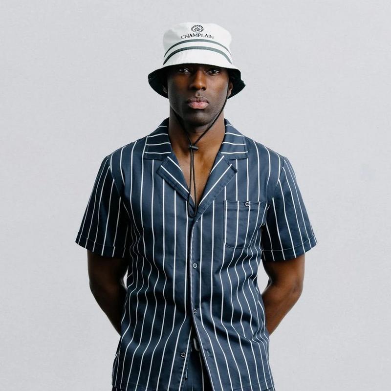 Champlain Chemise ray&eacute;e &agrave; col camp pour hommes