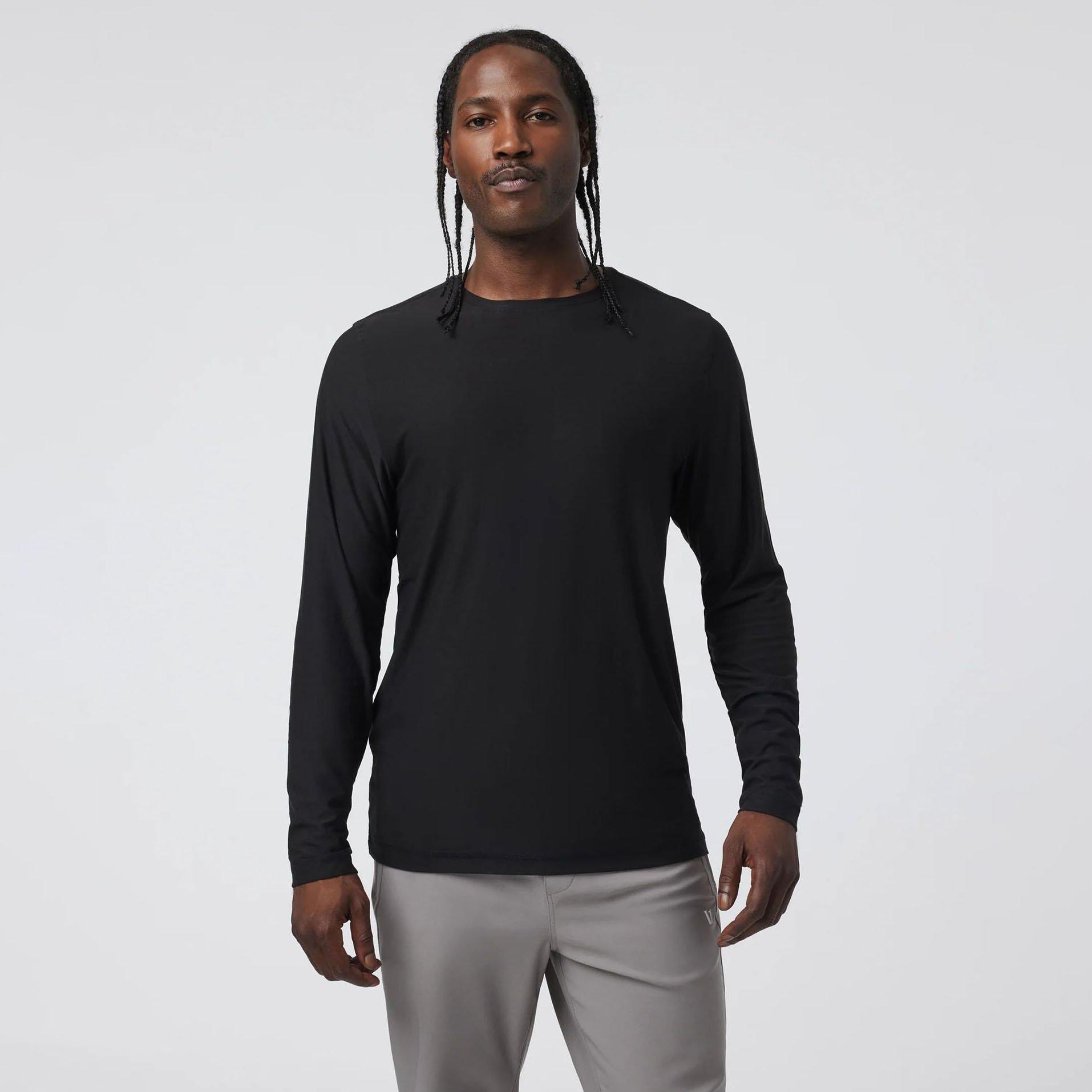 Vuori | Men's Strato Tech Long Sleeve T-Shirt, Black, Size Small