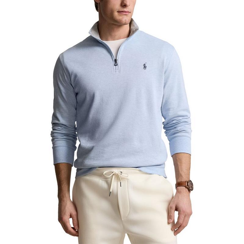 Polo Ralph Lauren Haut &agrave; col montant &agrave; glissi&egrave;re en jersey de luxe pour hommes