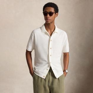 Polo Ralph Lauren Cardigan &agrave; manches courtes en coton-lin pour hommes