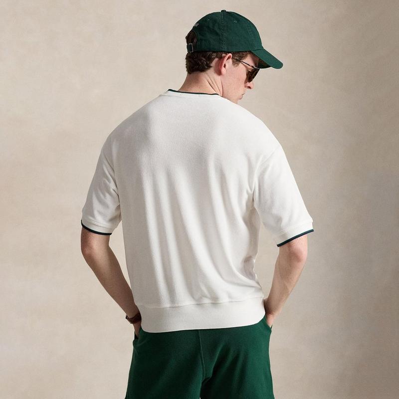 Polo Ralph Lauren Chandail &agrave; manches courtes en tissu bouclette pour hommes