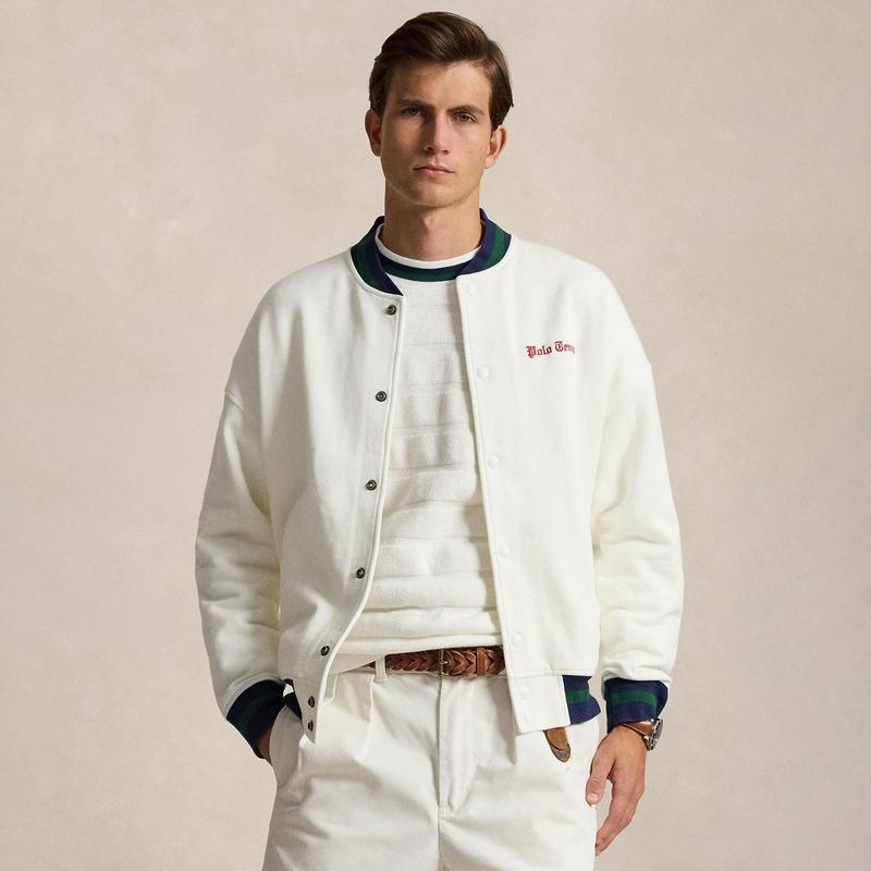 Polo Ralph Lauren Veste de baseball en molleton &agrave; coupe d&eacute;contract&eacute;e pour hommes