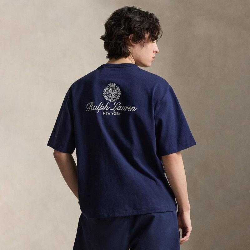 Polo Ralph Lauren T-shirt graphique en jersey &agrave; coupe d&eacute;contract&eacute;e pour hommes