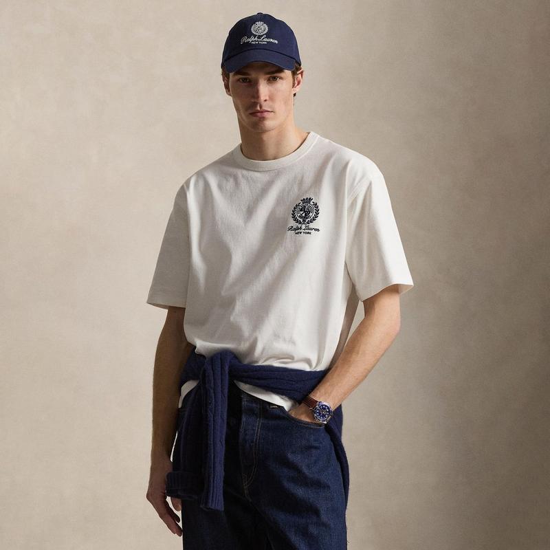 Polo Ralph Lauren T-shirt graphique en jersey &agrave; coupe d&eacute;contract&eacute;e pour hommes