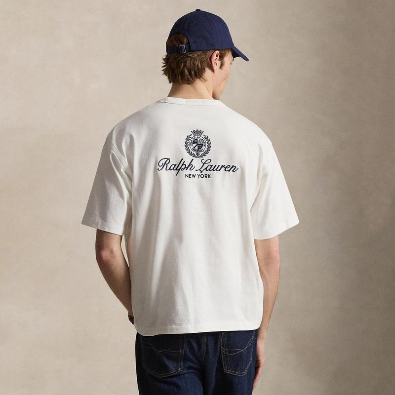 Polo Ralph Lauren T-shirt graphique en jersey &agrave; coupe d&eacute;contract&eacute;e pour hommes
