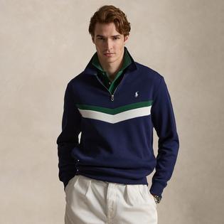 Polo Ralph Lauren Chandail &agrave; glissi&egrave;re 1/4 en double tricot pour hommes