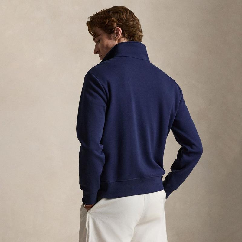Polo Ralph Lauren Chandail &agrave; glissi&egrave;re 1/4 en double tricot pour hommes