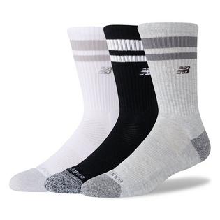 New Balance Unisex Active Premium Stripe Crew Sock (3 Pack)