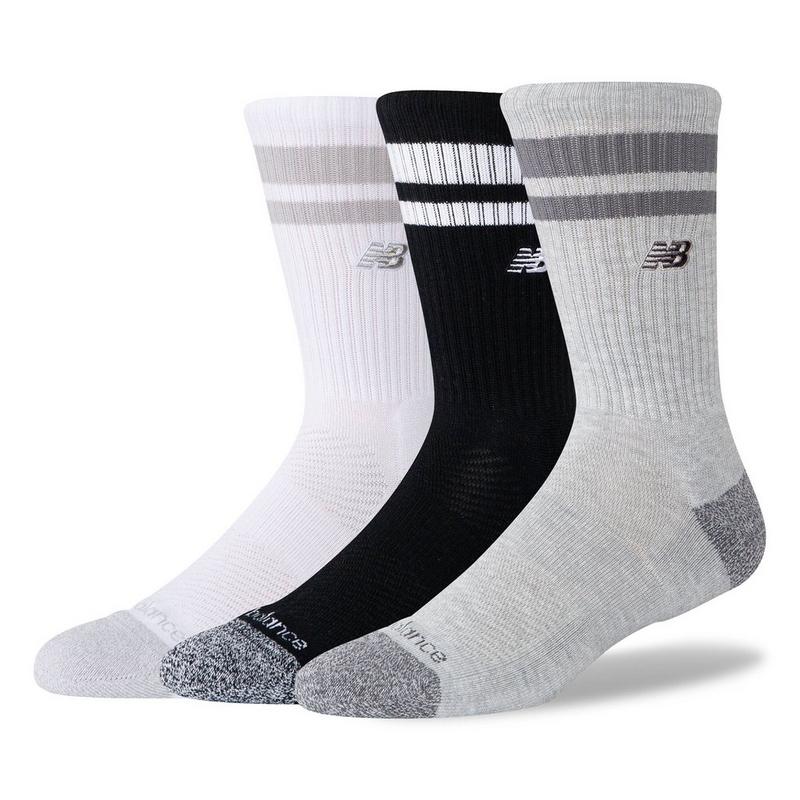 New Balance Chaussettes mi-mollet Active Premium Stripe unisexes (paquet de 3)