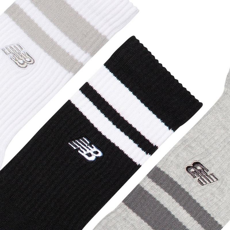 New Balance Chaussettes mi-mollet Active Premium Stripe unisexes (paquet de 3)