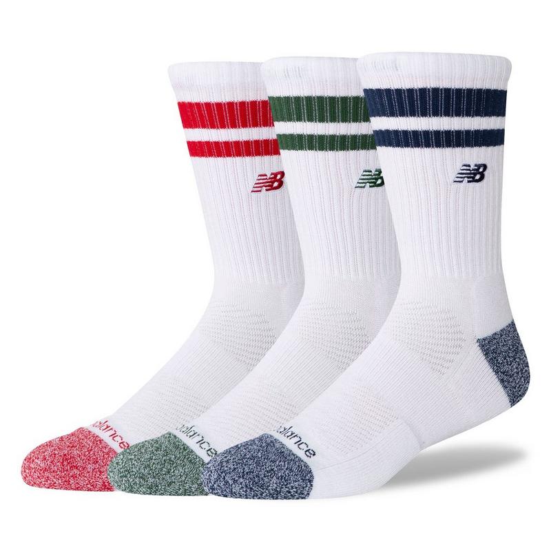 New Balance Chaussettes mi-mollet Active Premium Stripe unisexes (paquet de 3)
