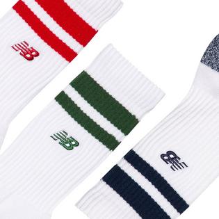 New Balance Chaussettes mi-mollet Active Premium Stripe unisexes (paquet de 3)