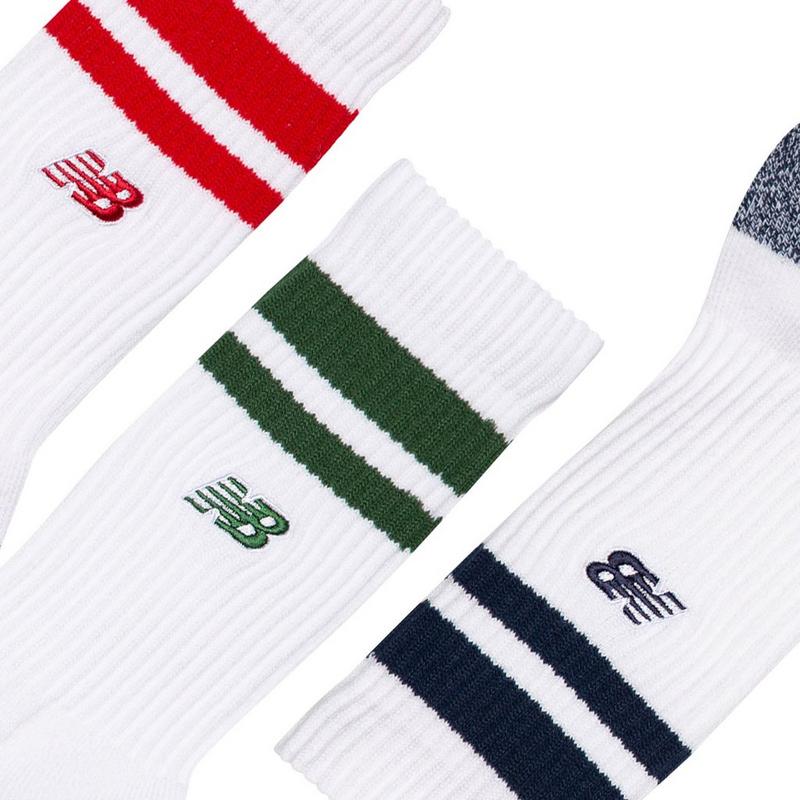 New Balance Chaussettes mi-mollet Active Premium Stripe unisexes (paquet de 3)