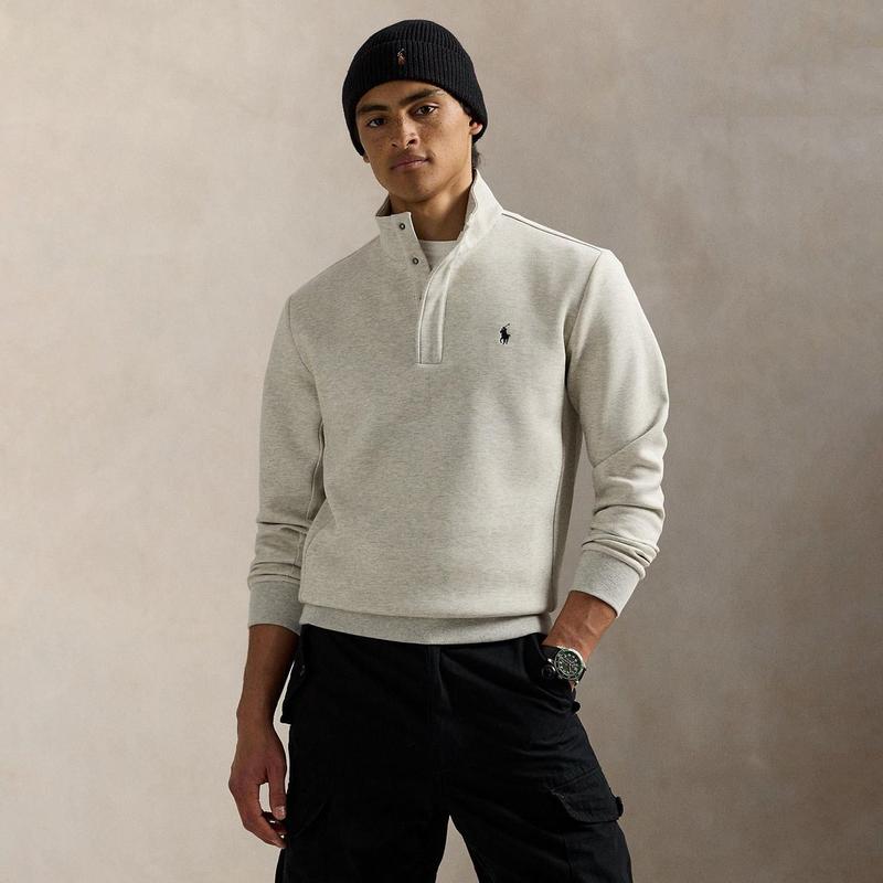 Polo Ralph Lauren Chandail &agrave; col montant en jersey double tricot pour hommes