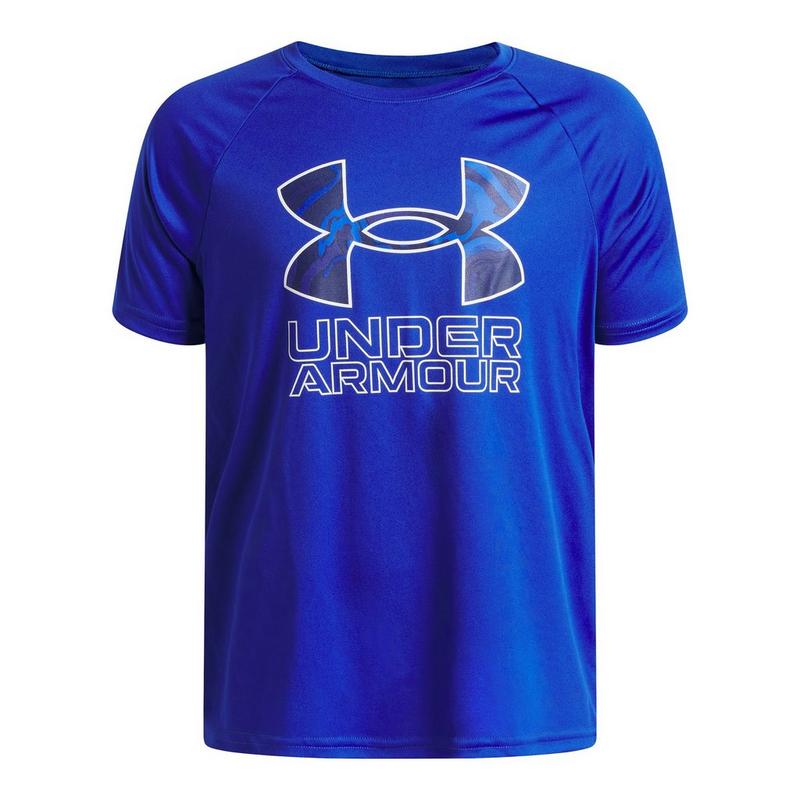 Under Armour Haut &agrave; manches courtes UA Tech Hybrid Print pour gar&ccedil;ons juniors [8-16]