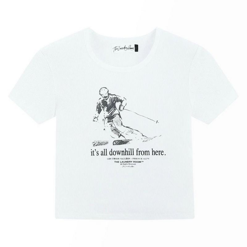 The Laundry Room Women's It's All Downhill From Here Baby T-Shirt