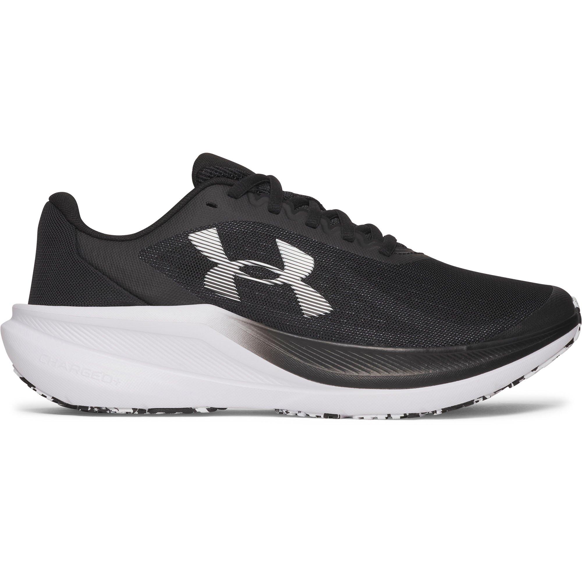 Under Armour | Men's Charged+ Chase Running Shoes, Black/White, Size 9.5