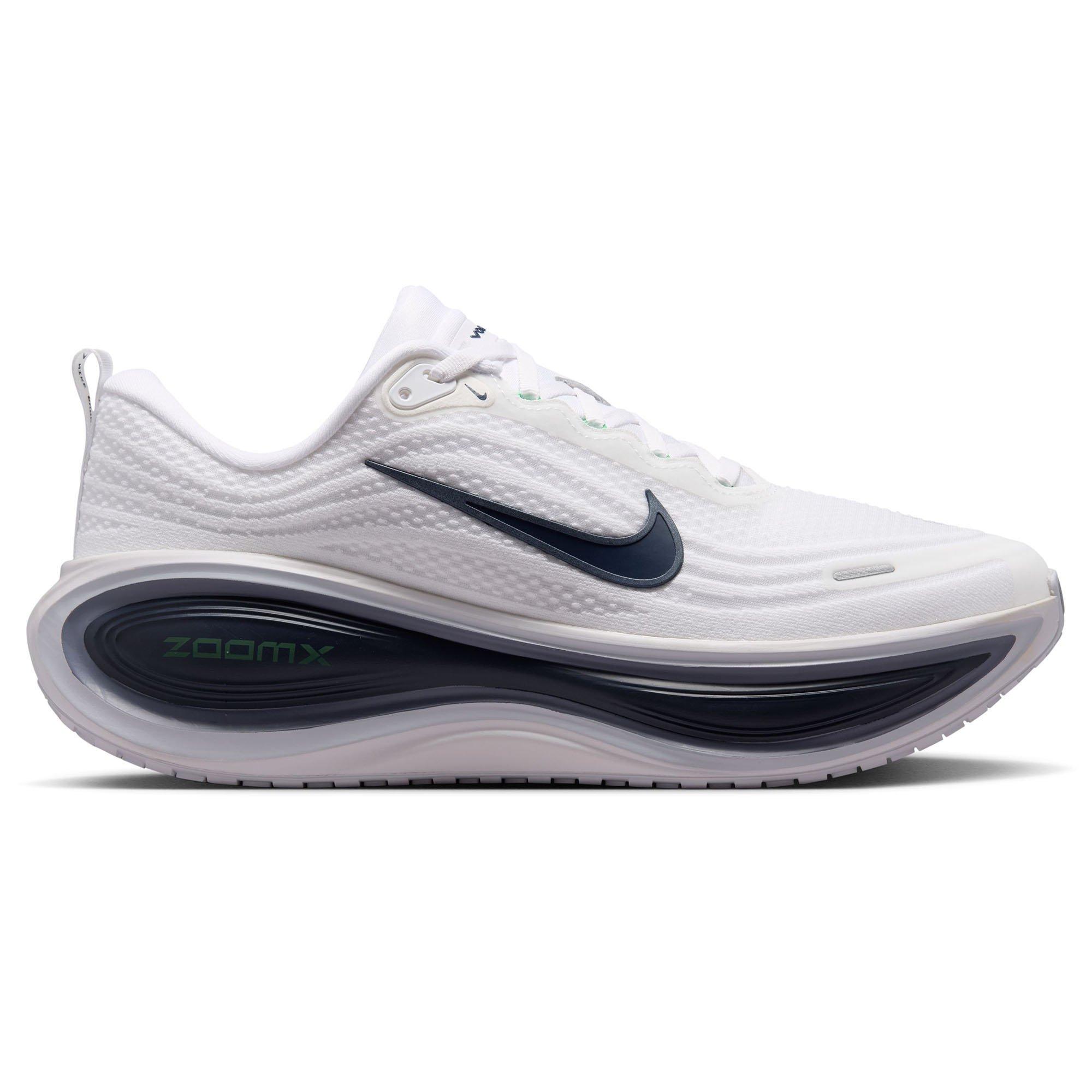 Nike | Men's Vomero Plus Running Shoes, White Midnight Navy Green Spark, Size 7.5