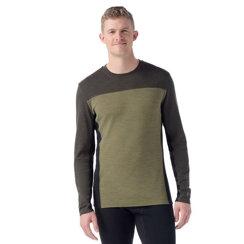 Smartwool Haut de base thermique &agrave; col rond Classic Colourblock en m&eacute;rinos pour hommes
