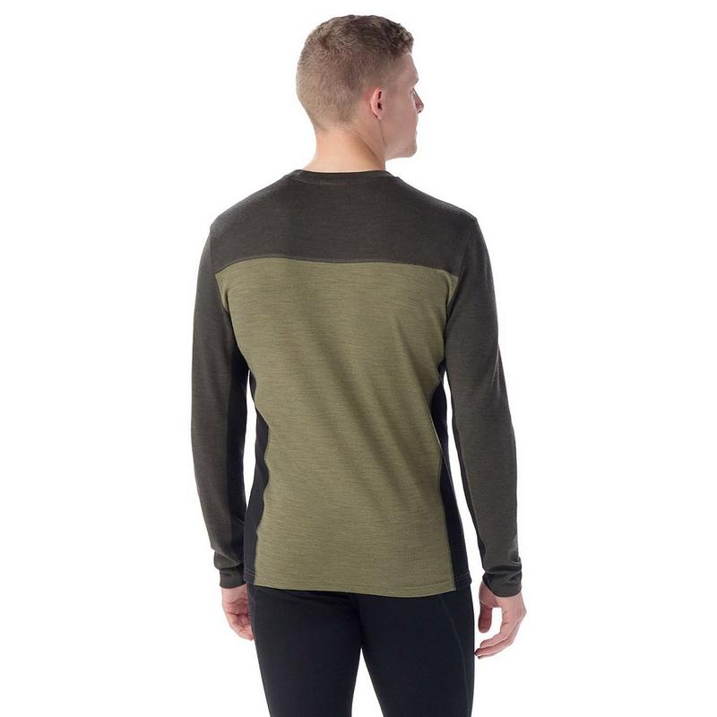 Smartwool Haut de base thermique &agrave; col rond Classic Colourblock en m&eacute;rinos pour hommes