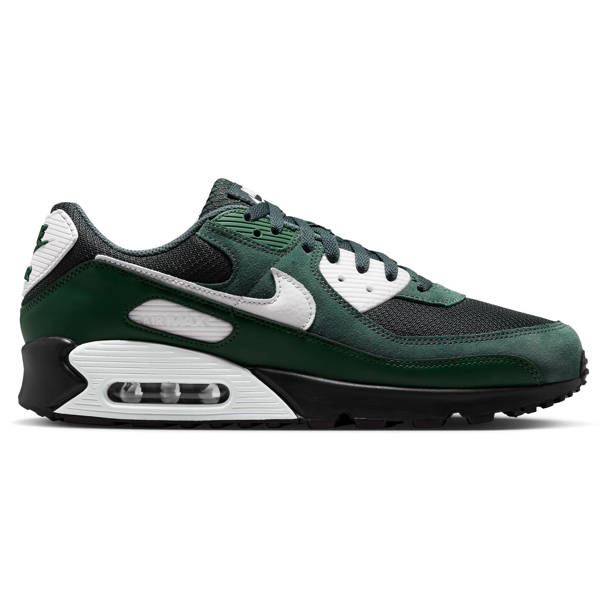 Nike | Men's Air Max 90 Shoes, Black Spruce/summit White/vintage/green Fir/black, Size 13