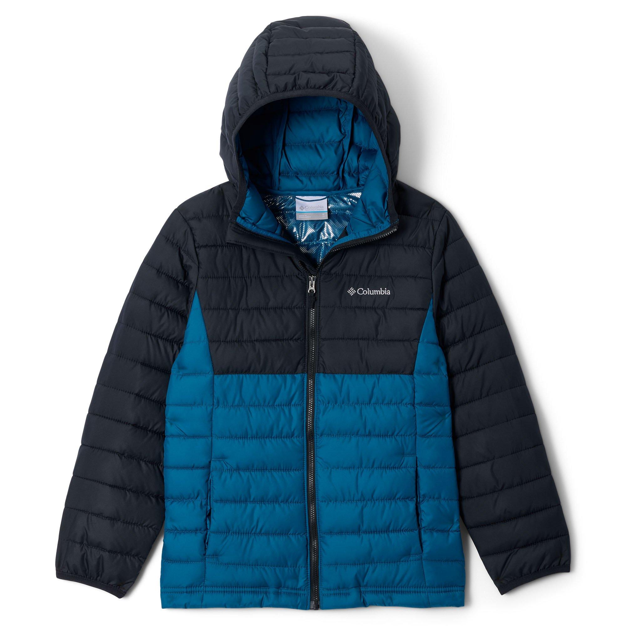Columbia | Junior's Boy's Powder Lite II Hooded Jacket, Blue, Size XL