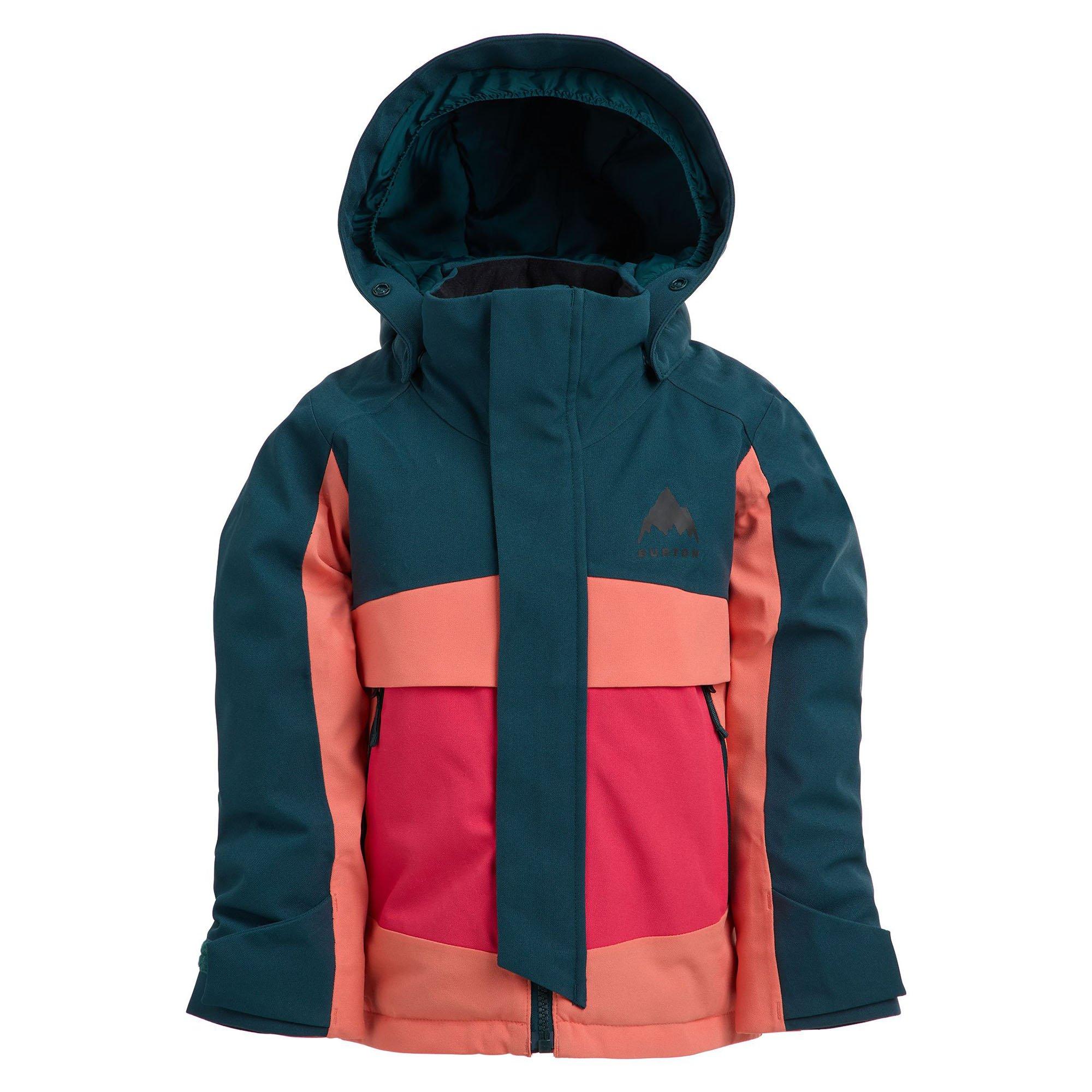 Burton | Boy's Ascutney 2L Jacket, Deep Emerald/Peach Echo/Azalea Pink, Size 5