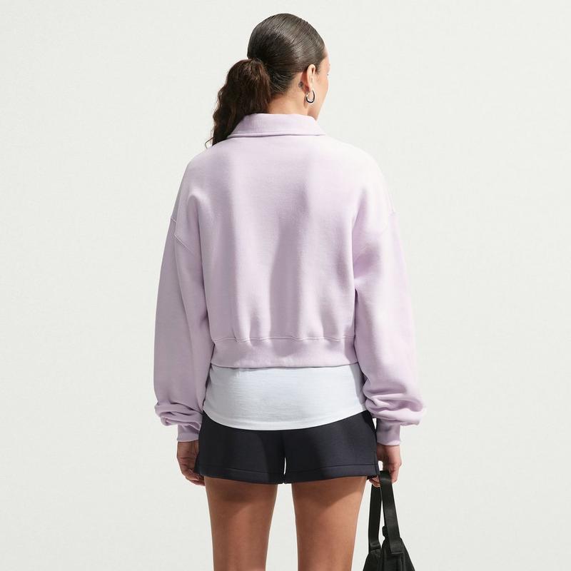 Nike Chandail polo court surdimensionn&eacute; en molleton Studio pour femmes