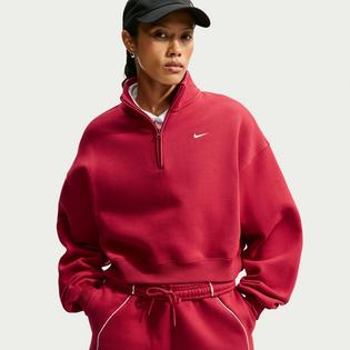 Nike Women's Studio Fleece Medium Weight Oversized 1/4-Zip Cropped Sweatshirt