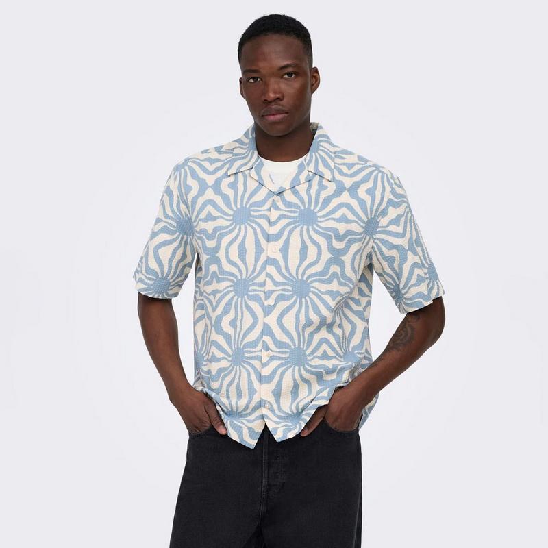 Only & Sons Chemise Cruz Resort en seersucker pour hommes