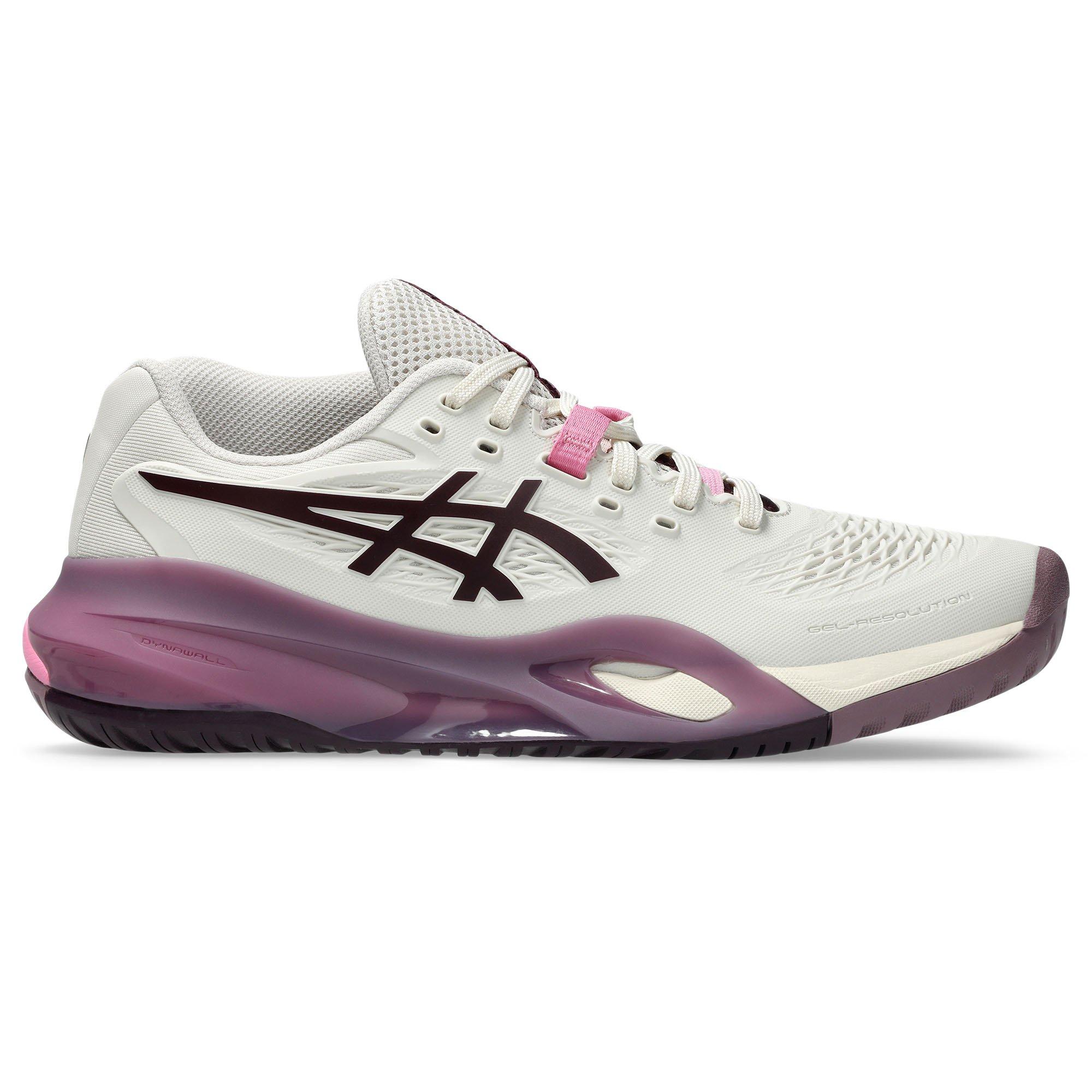 ASICS | Women's GEL-RESOLUTION X Tennis Shoes, Soft Oat Aubergine, Size 9.5