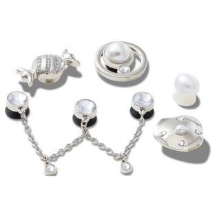 Crocs Breloques pour chaussures Silver and Pearl Jibbitz (paquet de 5)