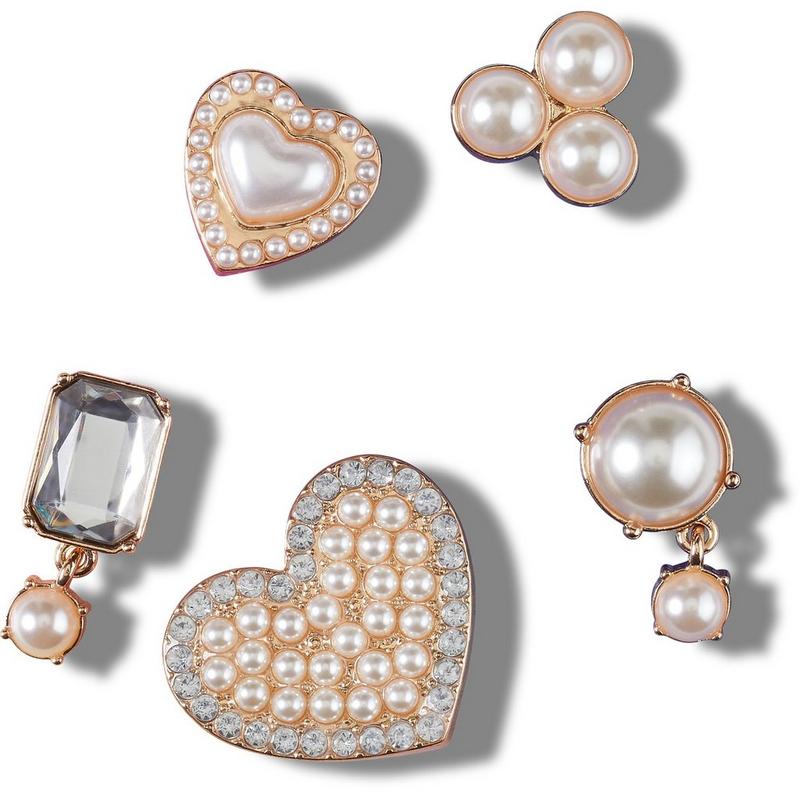 Crocs Breloques Pearly Hearts Jibbitz (paquet de 5)