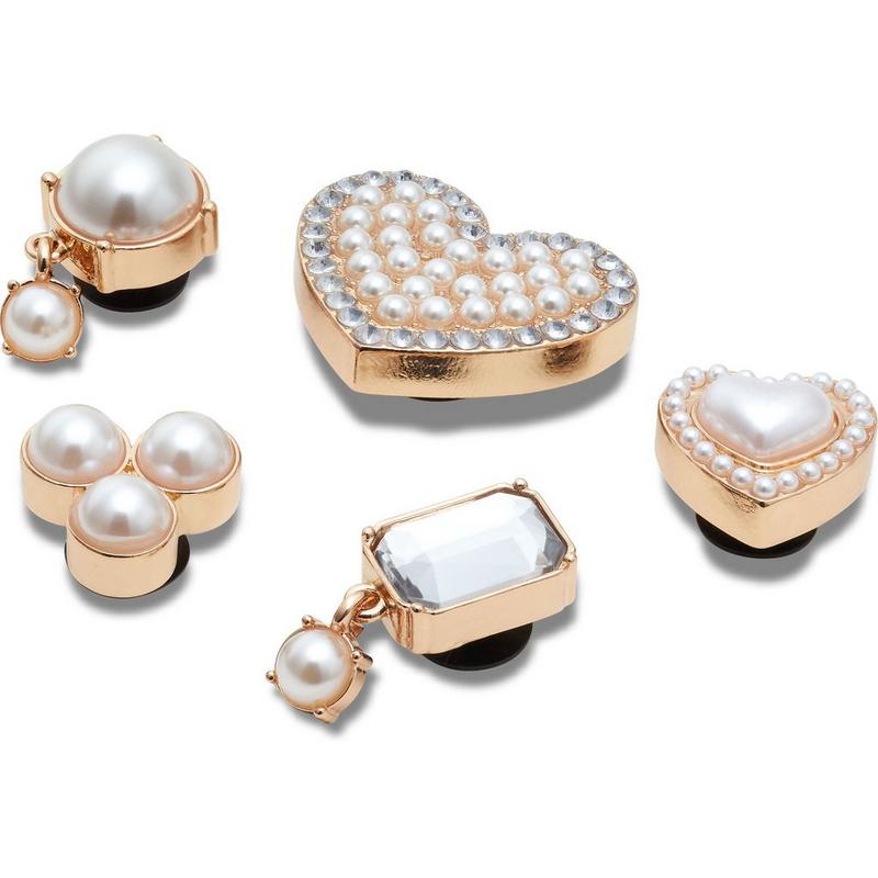 Crocs Breloques Pearly Hearts Jibbitz (paquet de 5)