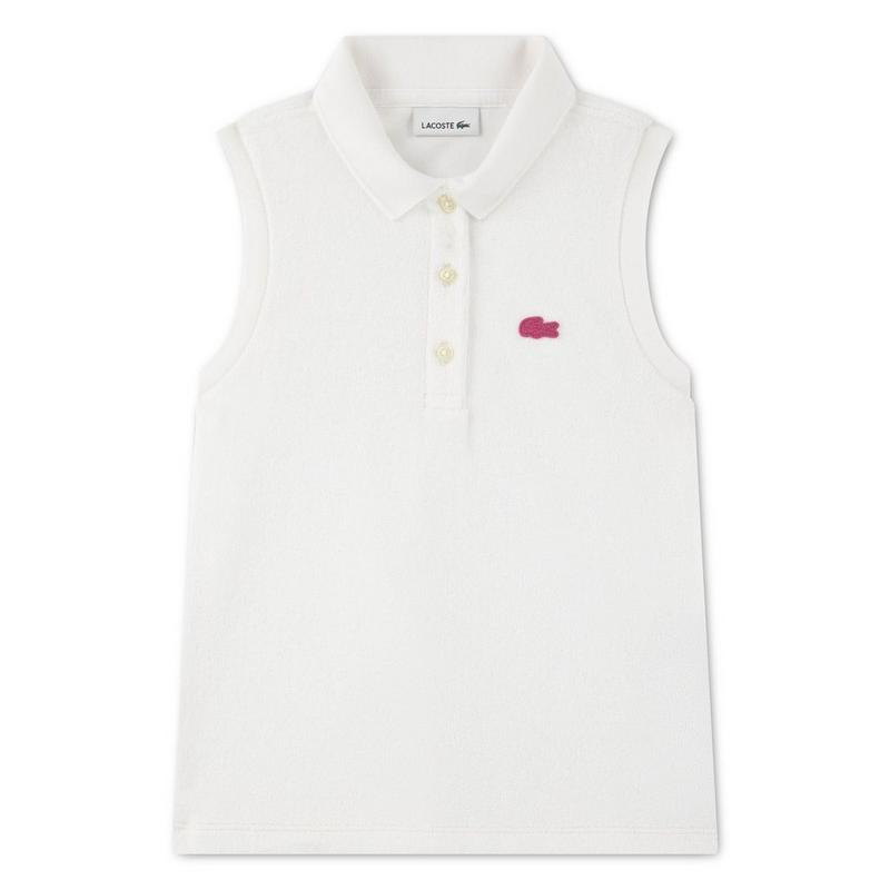 Lacoste Polo sans manches en tissu &eacute;ponge pour filles [8-16]