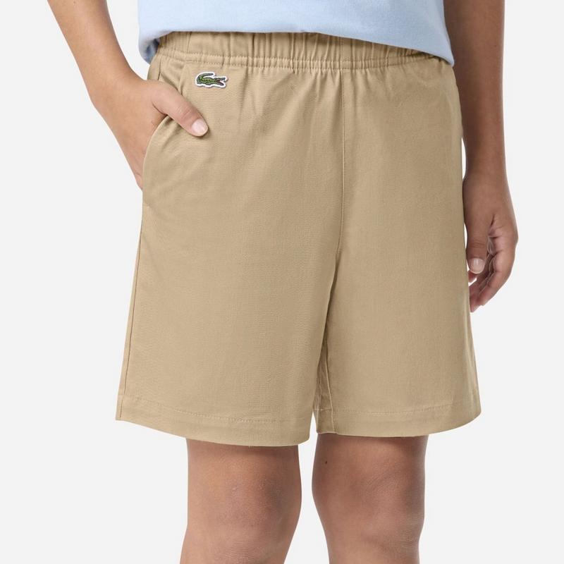 Lacoste Short en serg&eacute; de coton extensible pour gar&ccedil;ons juniors [8-16]