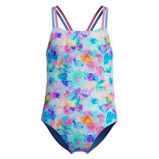Speedo Junior Girls' [7-16] Printed Strappy One-Piece Swimsuit