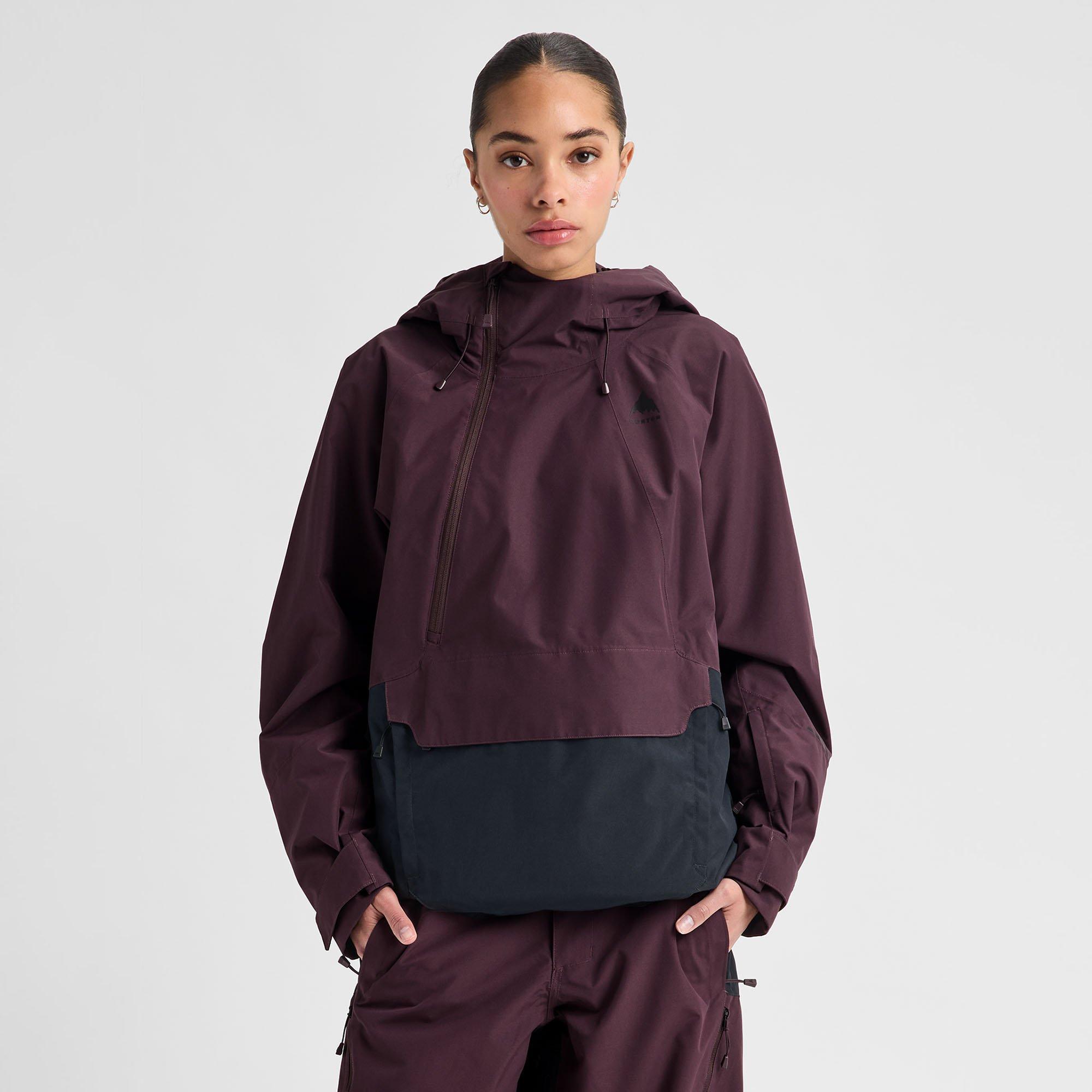 Burton | Women's Reserve 2L Relaxed Anorak Jacket, Bear Hug Brown True Black, Size Small