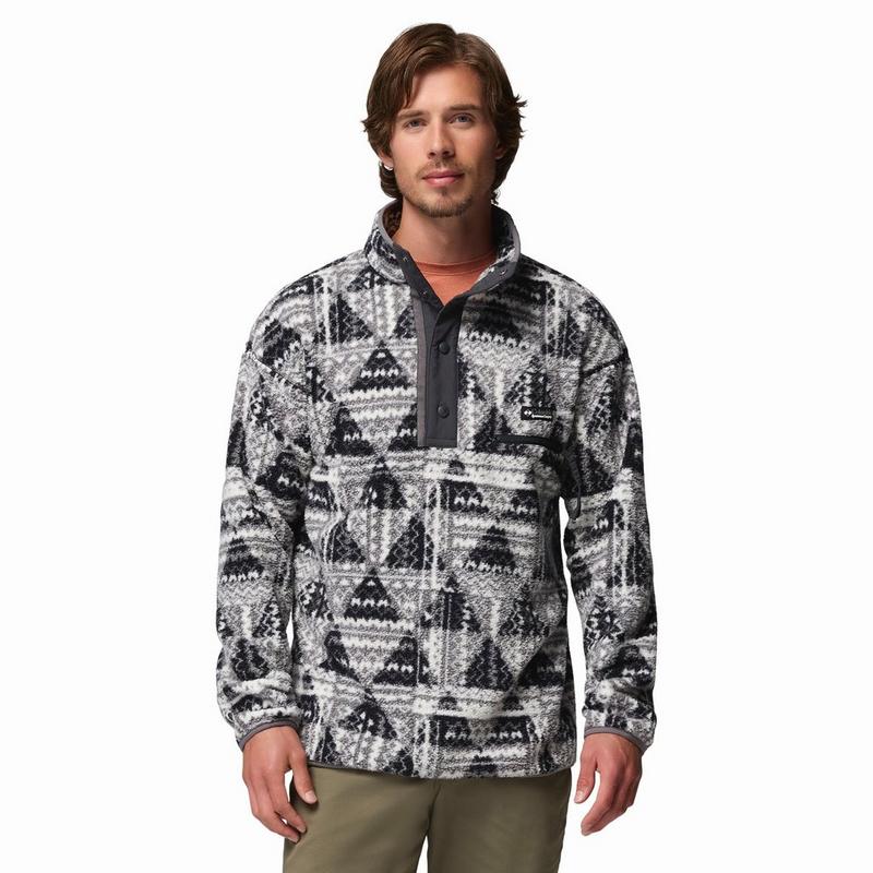 Columbia Haut &agrave; demi-patte de boutonnage Helvetia II en molleton &agrave; motifs pour hommes