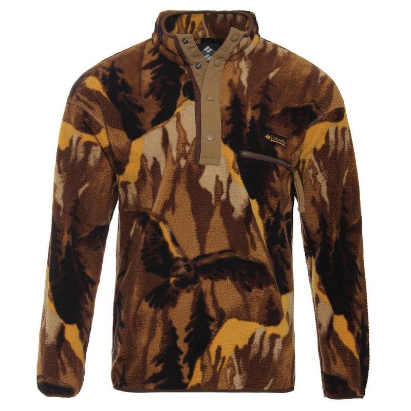 Columbia Haut &agrave; demi-patte de boutonnage Helvetia II en molleton &agrave; motifs pour hommes