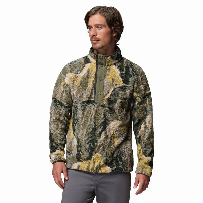 Columbia Haut &agrave; demi-patte de boutonnage Helvetia II en molleton &agrave; motifs pour hommes