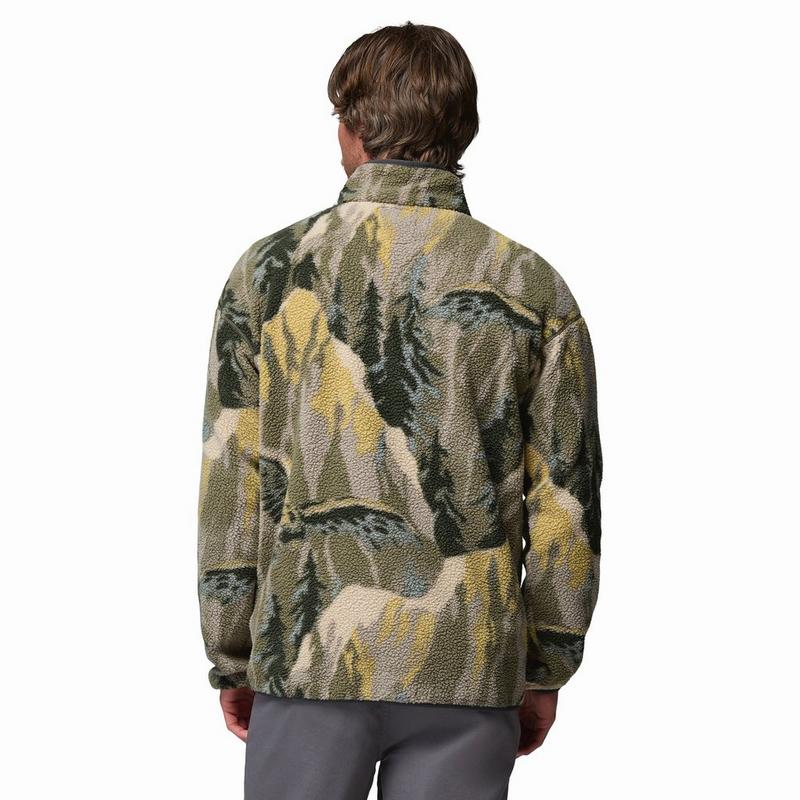 Columbia Haut &agrave; demi-patte de boutonnage Helvetia II en molleton &agrave; motifs pour hommes