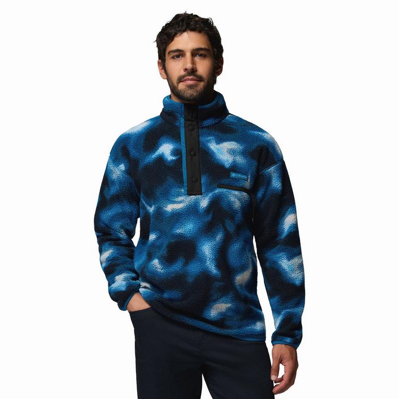 Columbia Haut &agrave; demi-patte de boutonnage Helvetia II en molleton &agrave; motifs pour hommes