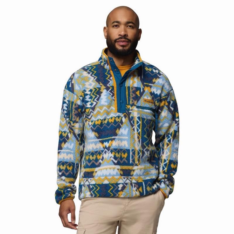 Columbia Haut &agrave; demi-patte de boutonnage Helvetia II en molleton &agrave; motifs pour hommes
